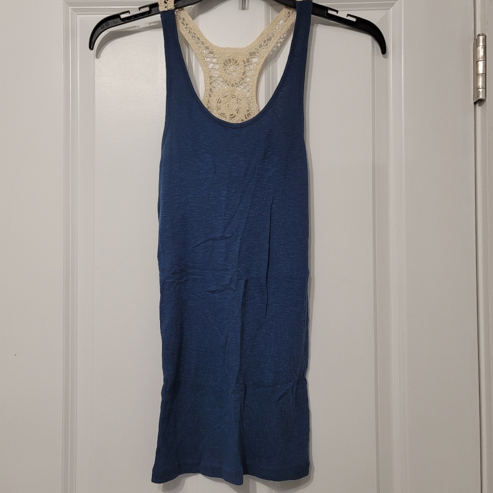 Mudd Ribbed Crochet Racerback Tank - Picture 1 of 3